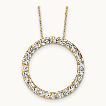 Circle Slide Necklace, 1-3 ct Lab-Grown Diamond — 14K Yellow Gold