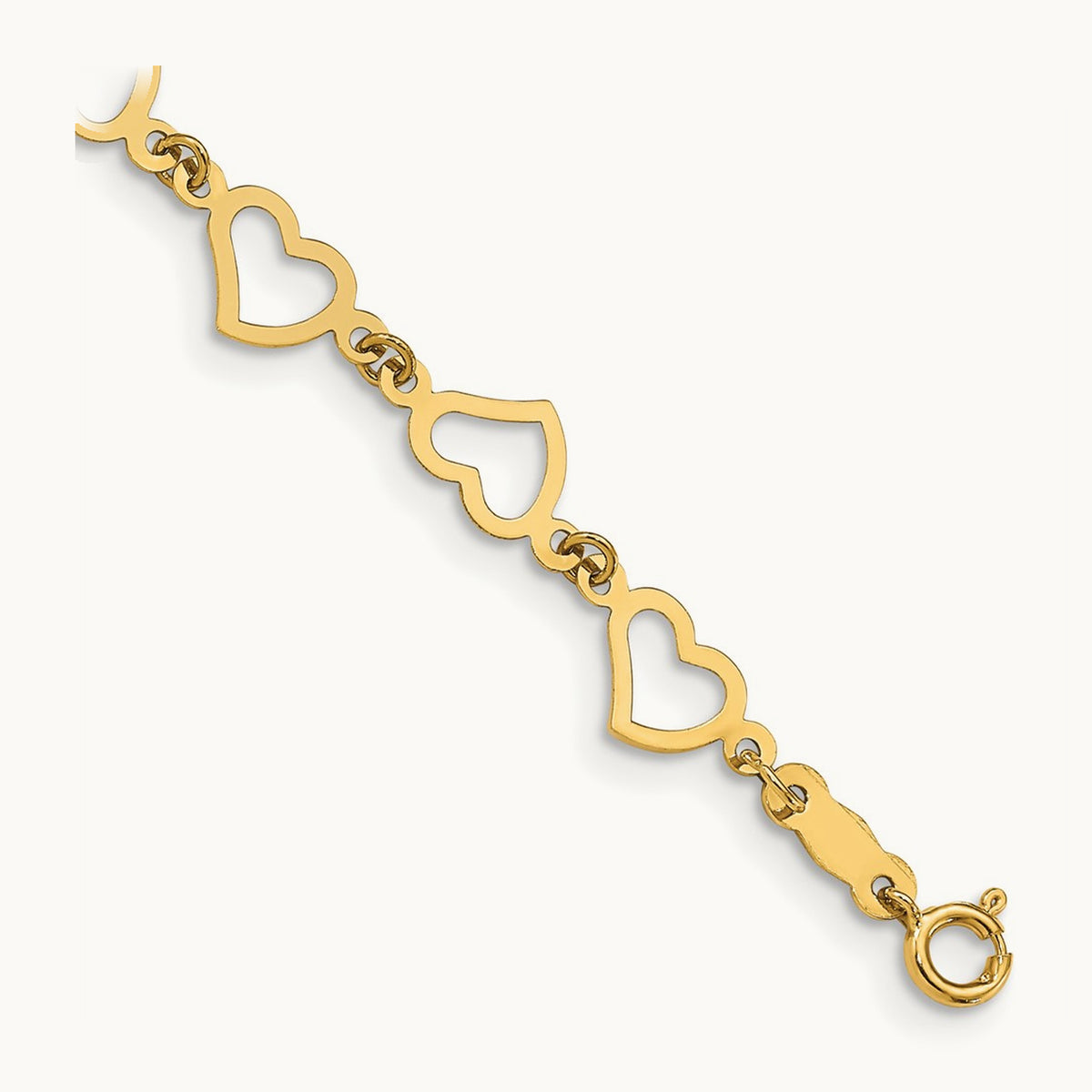 Flat Open Hearts Bracelet — 6mm