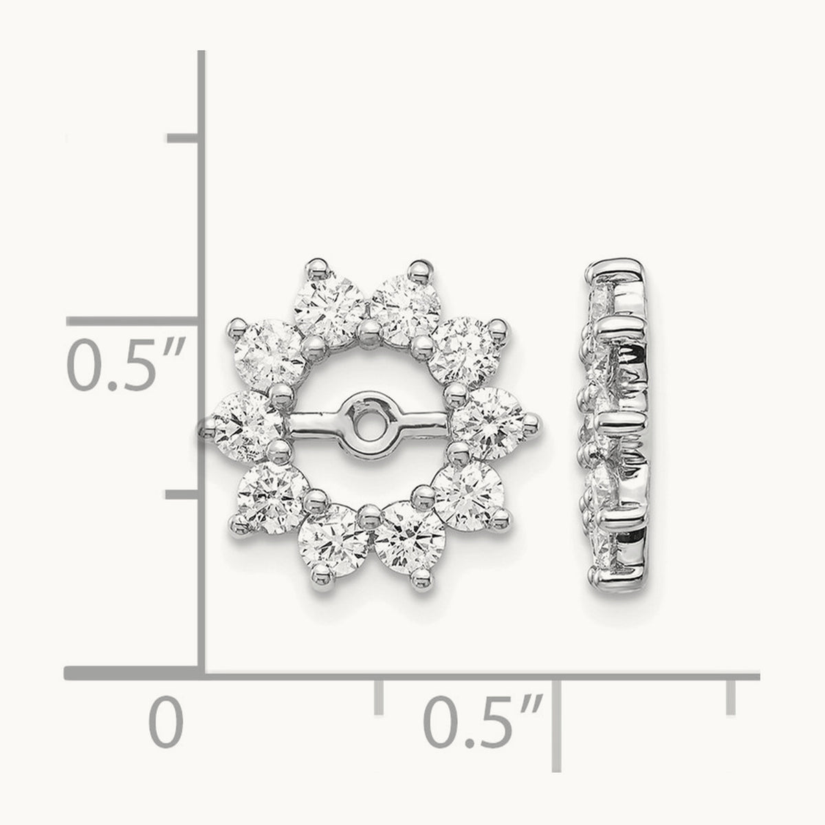 AA Fancy Diamond Earring Jacket, 14K White Gold