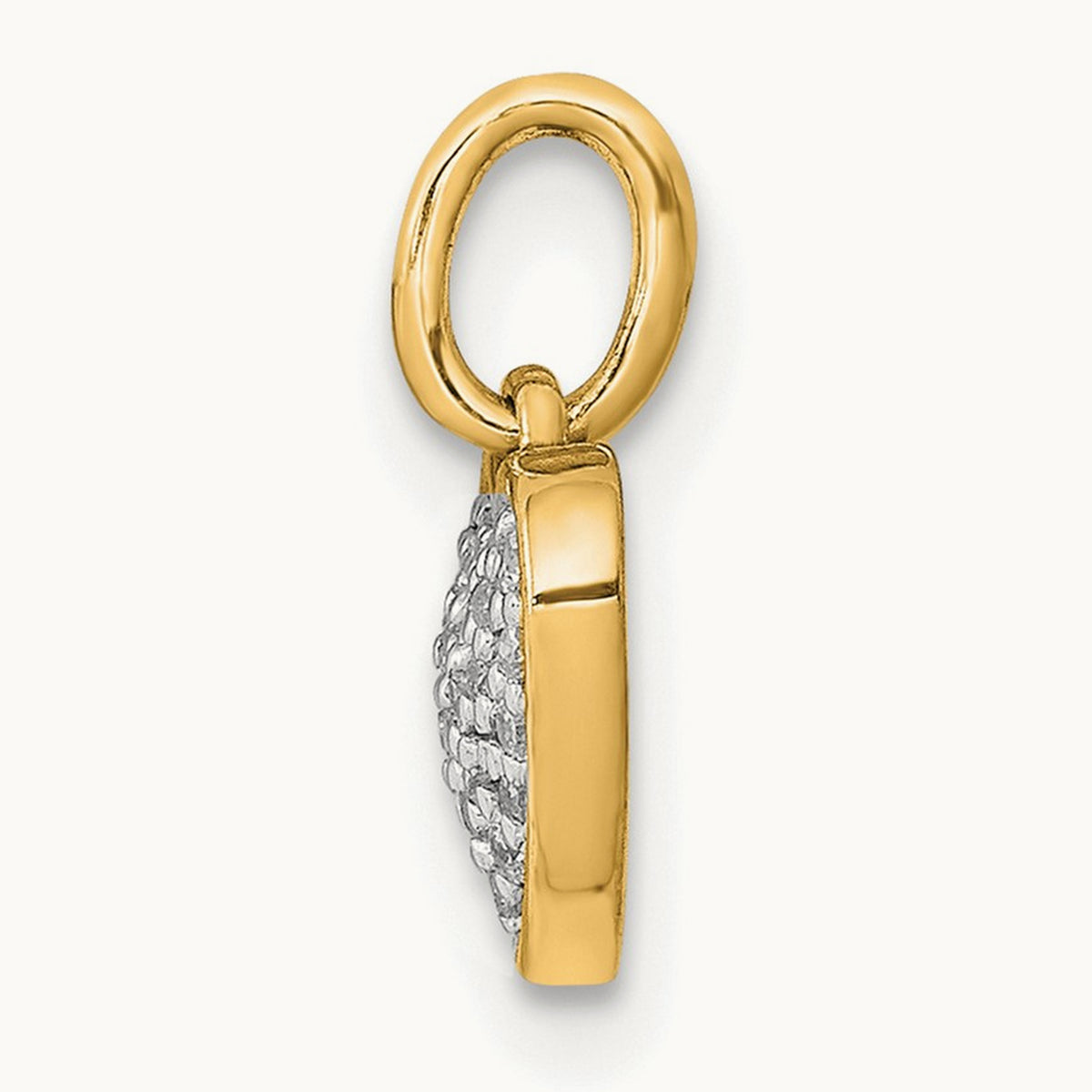 Diamond Heart Pendant — 14K Yellow Gold, 12mm