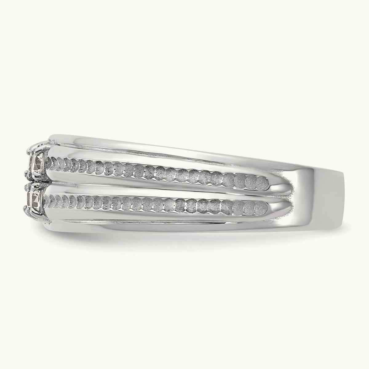 IB Goodman Mens Polished Complete 4-Stone 1/3ct Diamond Ring, 14K White Gold