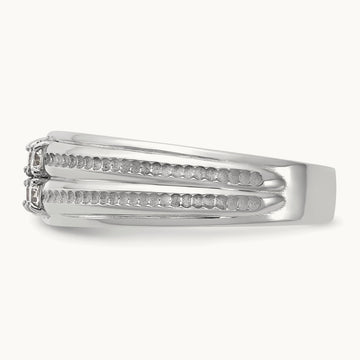 IB Goodman Mens Polished Complete 4-Stone 1/3ct Diamond Ring, 14K White Gold
