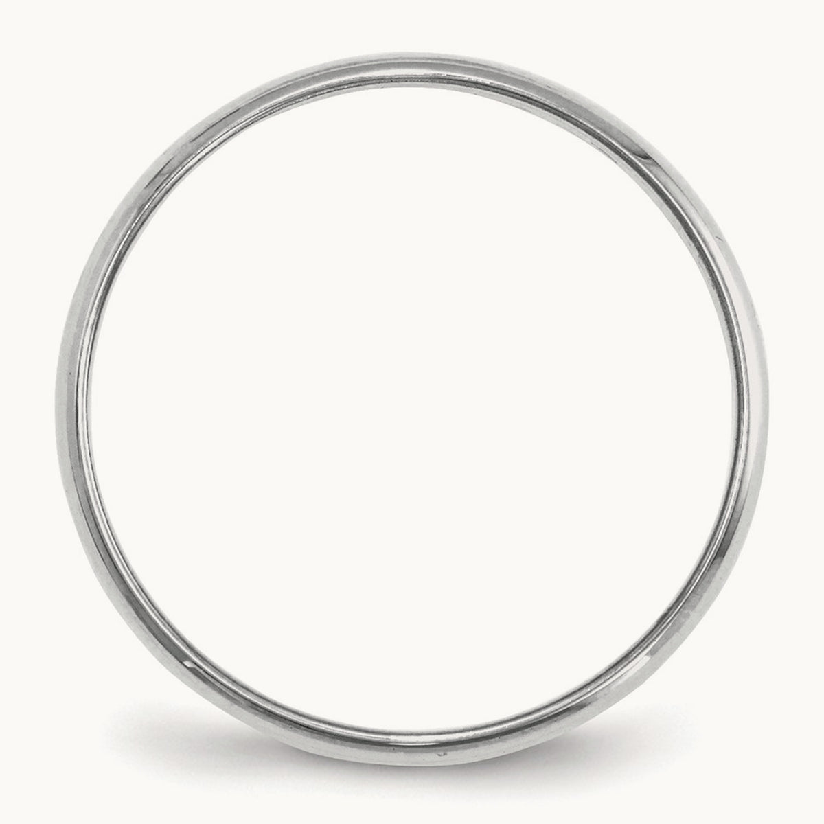 Lightweight Half Round Band, 2mm, 10K White Gold