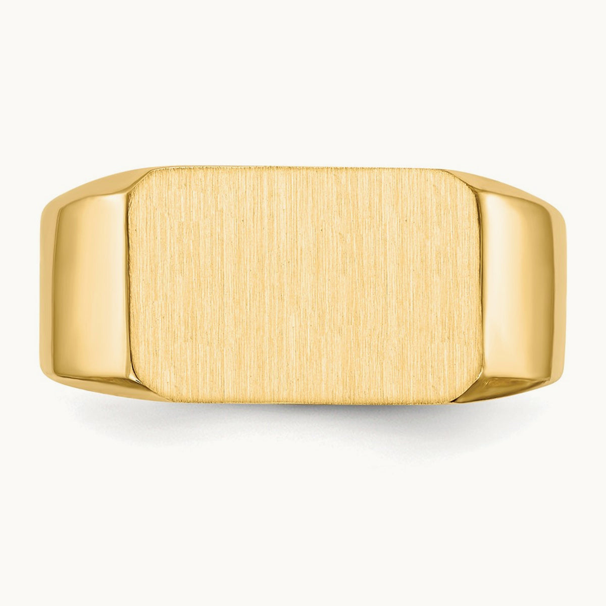 15.0x10. Closed Back Mens Signet Ring, 0mm, 14K