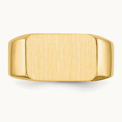 15.0x10. Closed Back Mens Signet Ring, 0mm, 14K