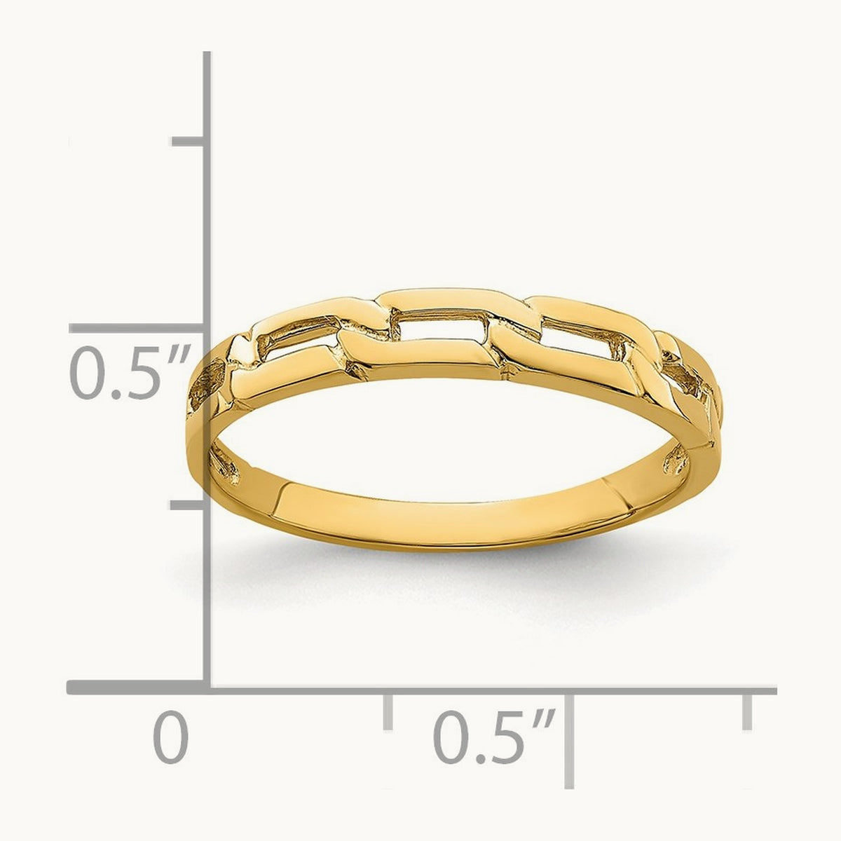 Five Chain Link Band Ring, 14K