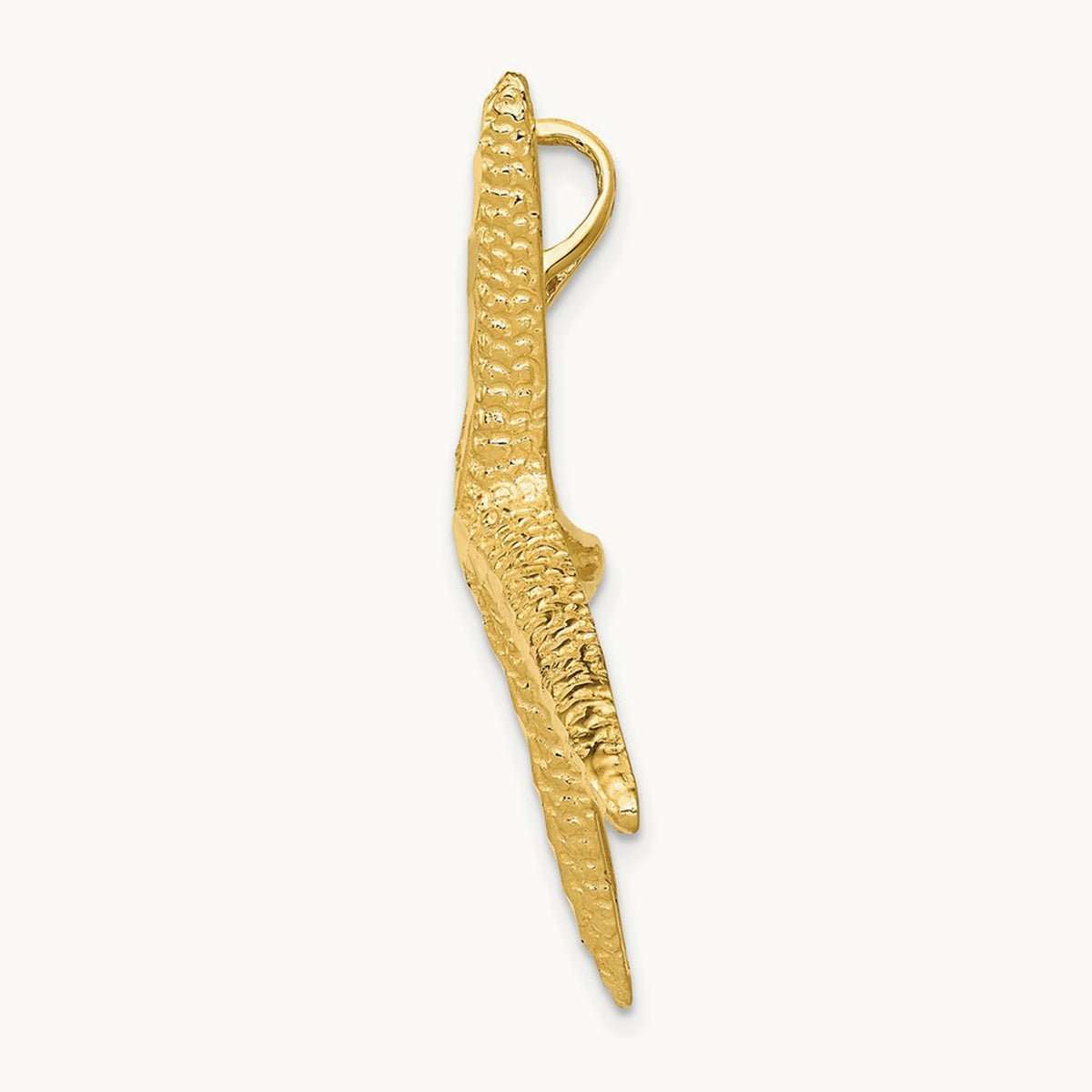 Textured Diamond-cut Starfish Slide, 14K