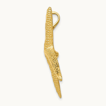 Textured Diamond-cut Starfish Slide, 14K