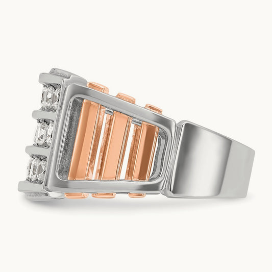 3-Row Men's Ring, 1.50 ct tw Lab-Grown Diamond