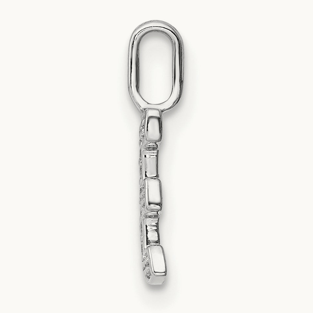 Diamond Letter E Initial Pendant, 14K White Gold