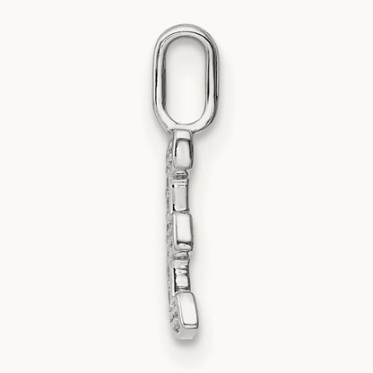 Diamond Letter E Initial Pendant, 14K White Gold