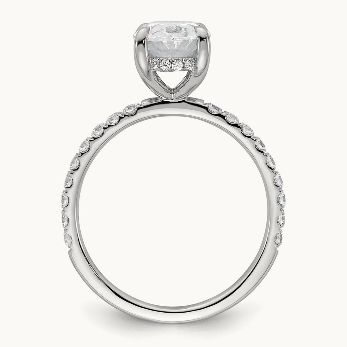 Oval Solitaire Engagement Ring, 1.25-4.50 ct tw Lab-Grown Diamond — 14K White Gold