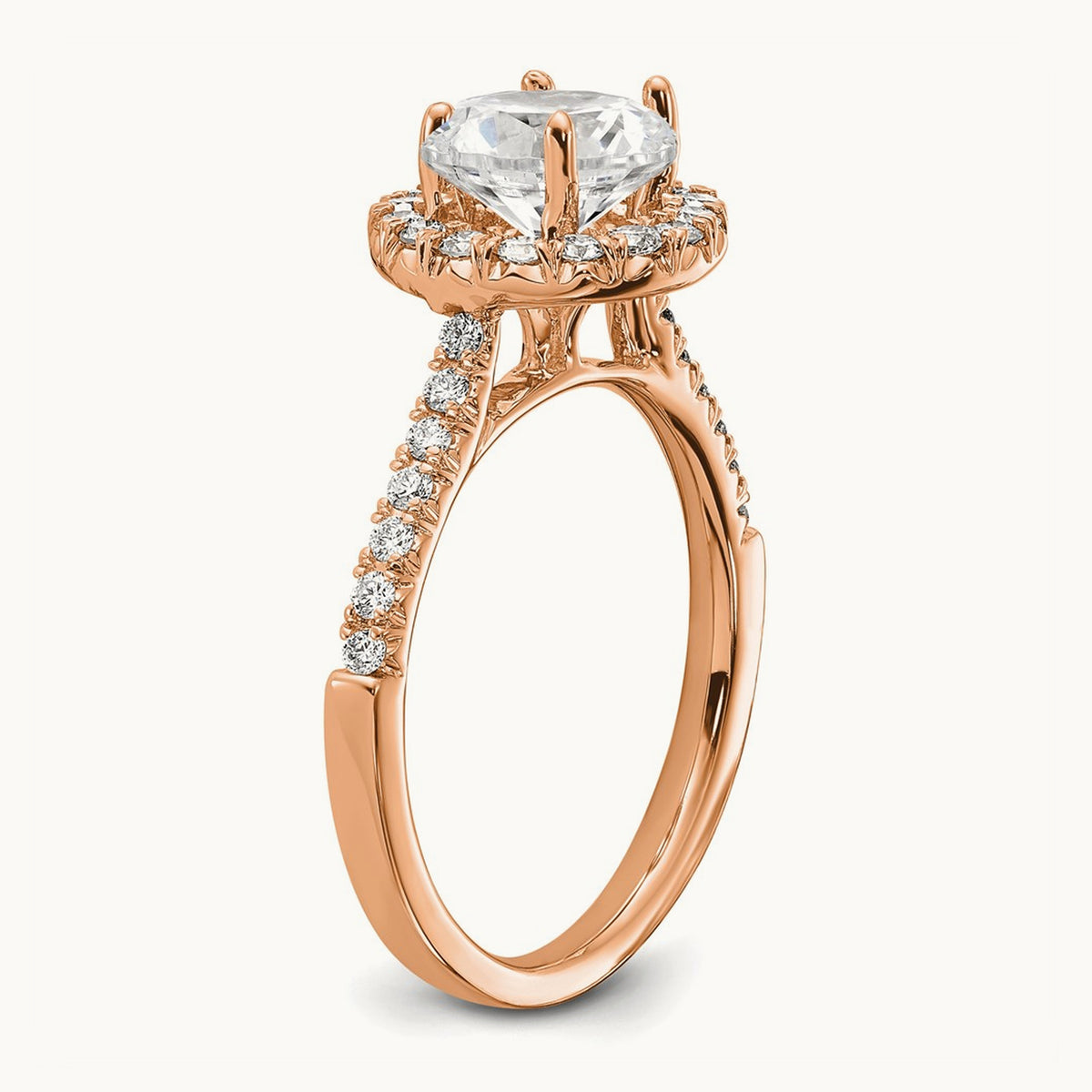 Semi-Mount Engagement Ring, 0.25-0.50 ct tw Lab-Grown Diamond — 1/2 ct (holds 1 1/2 ct center) · VS/SI (Great), 14K Rose Gold, 7