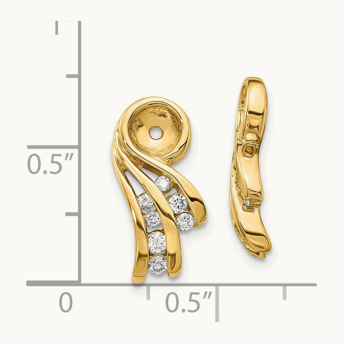 AA Fancy Diamond Earring Jacket, 14K