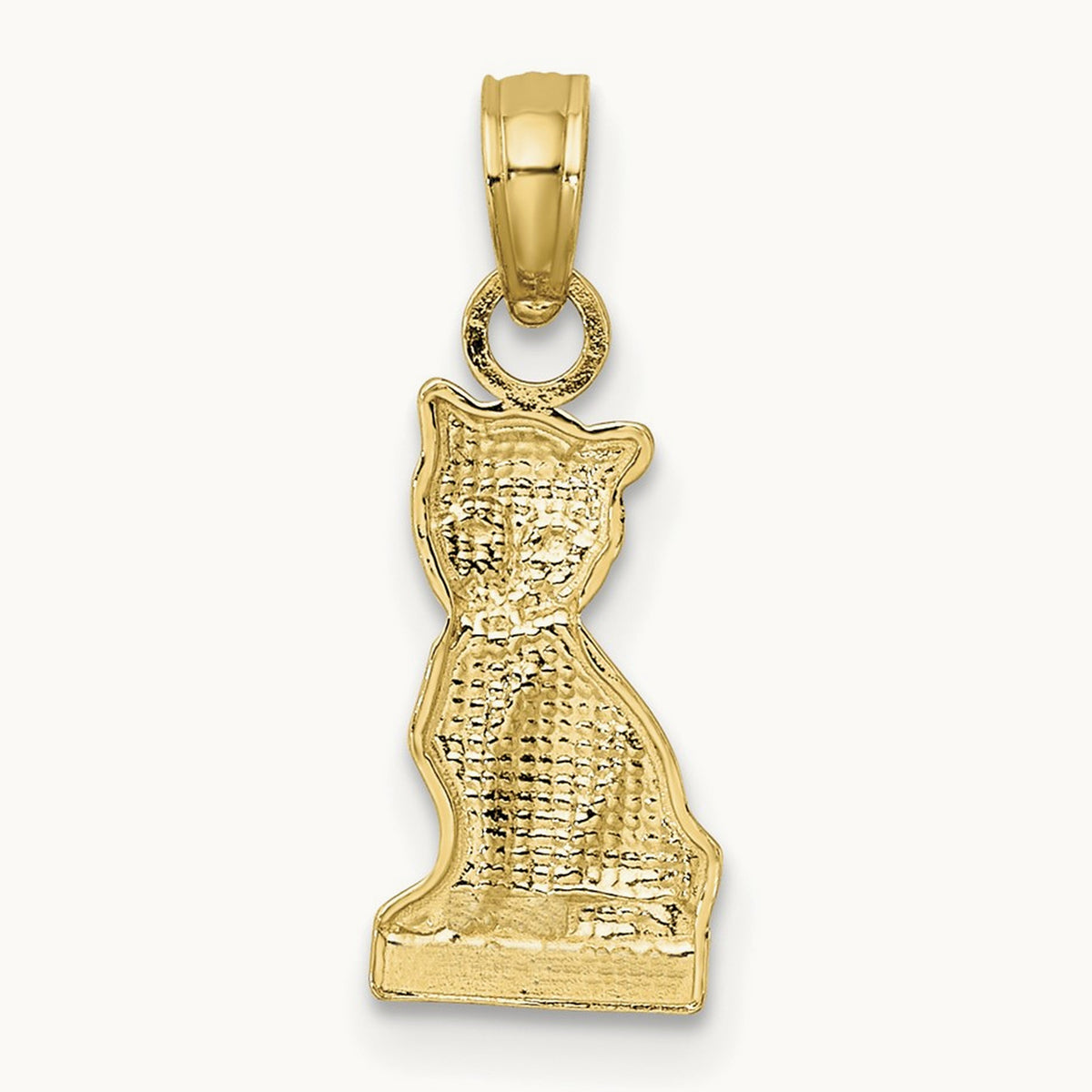 Mini Sitting Kitten Charm, 14K