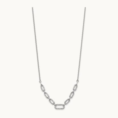 Fashion Link Necklace, 0.50 ct tw Lab-Grown Diamond — 14K White Gold