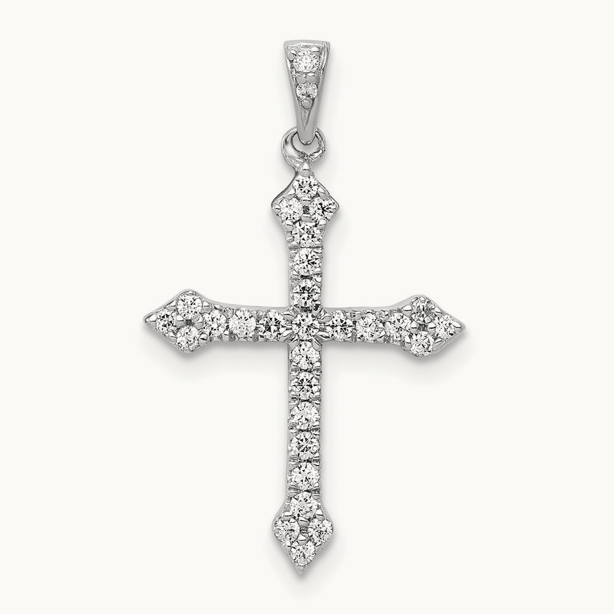 1/10ct. Diamond Cross Pendant — 24.5mm, 0.216 ct