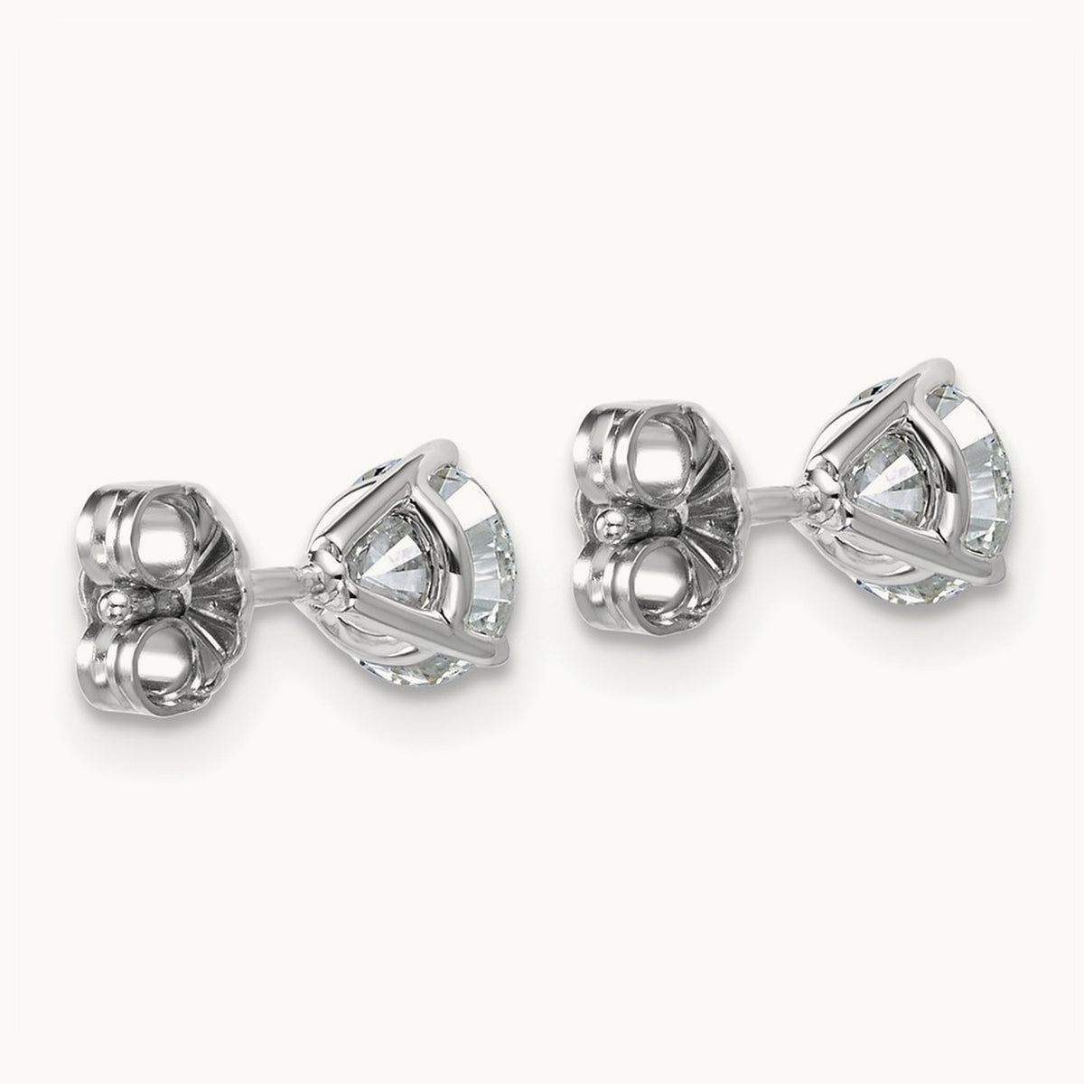 Round Stud Earrings, 0.10-6.00 ct tw Lab-Grown Diamond — 1 ct, 18K White Gold