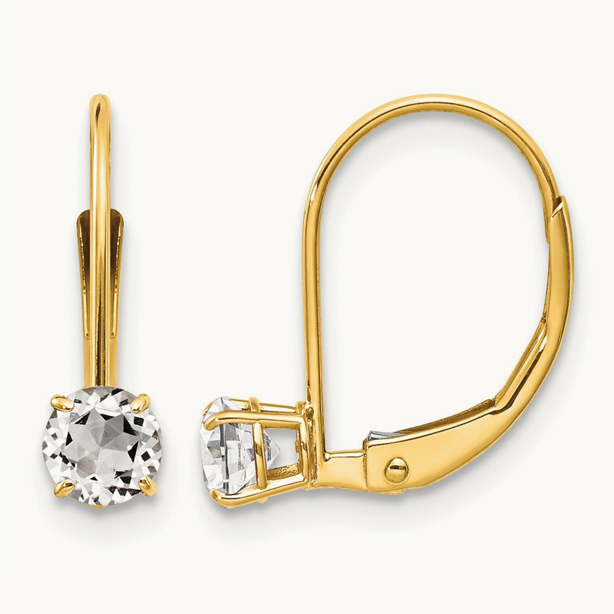 Topaz Earrings - April, 14K White