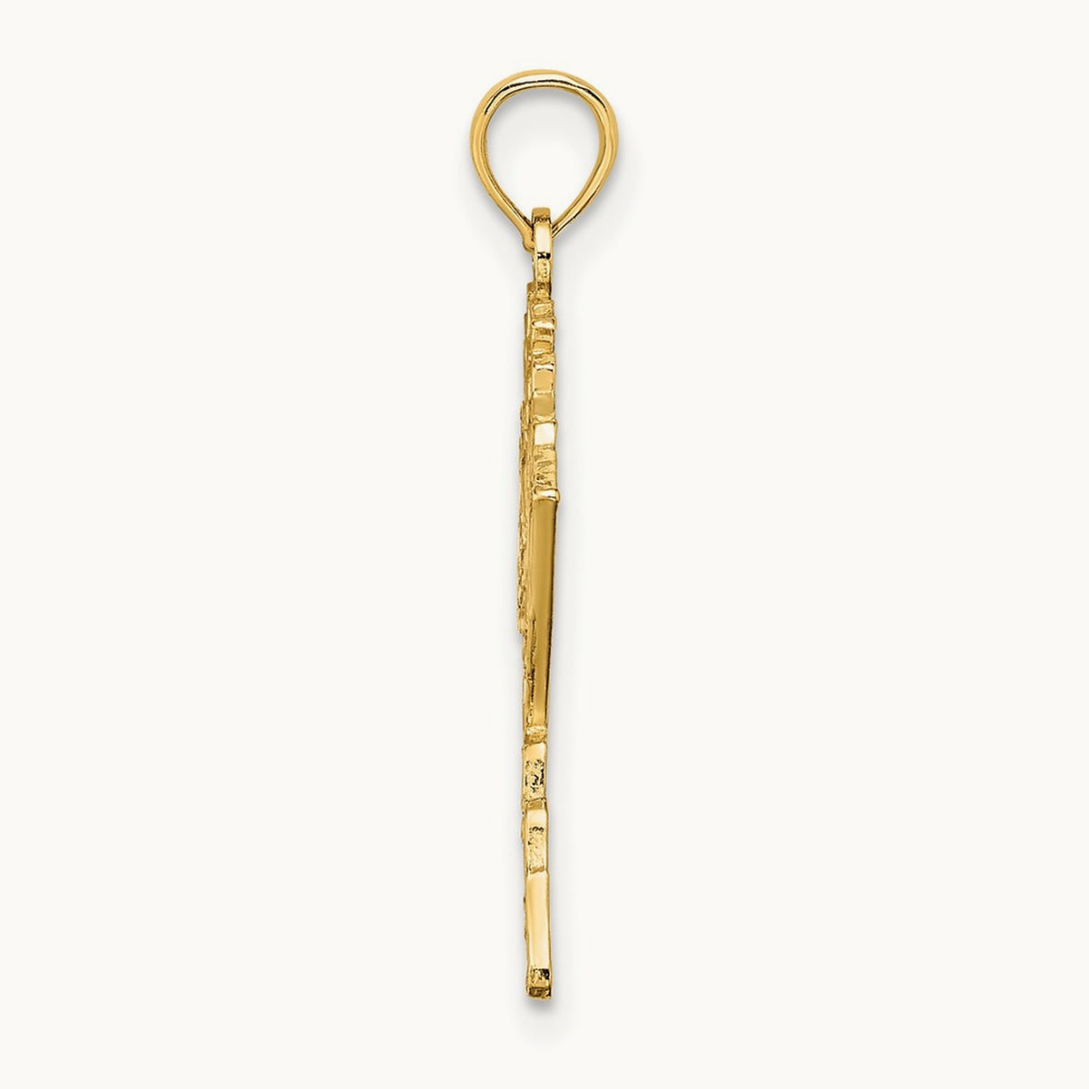 Polished/Textured ALASKA Map Charm, 14K