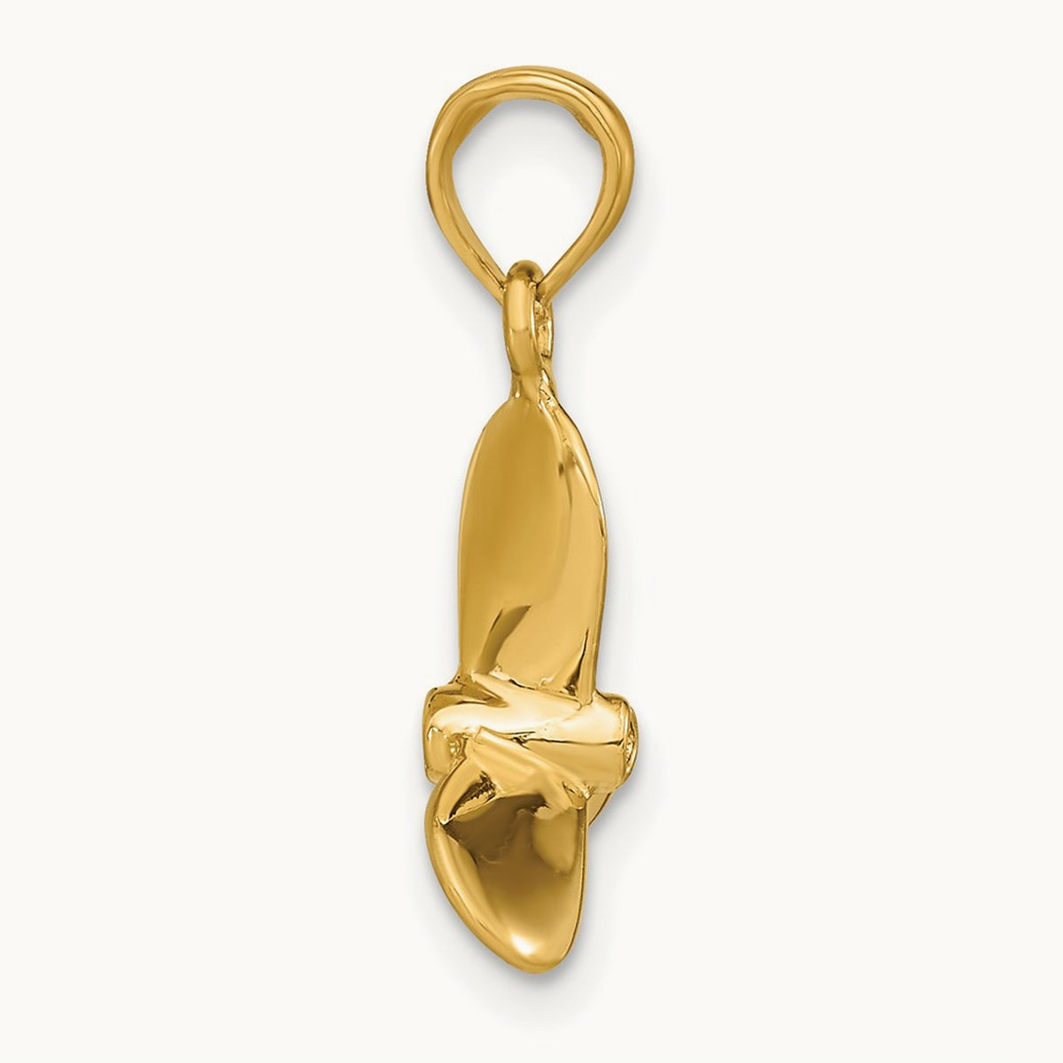 3-D w/ 3 Blades Propeller Charm, 14K