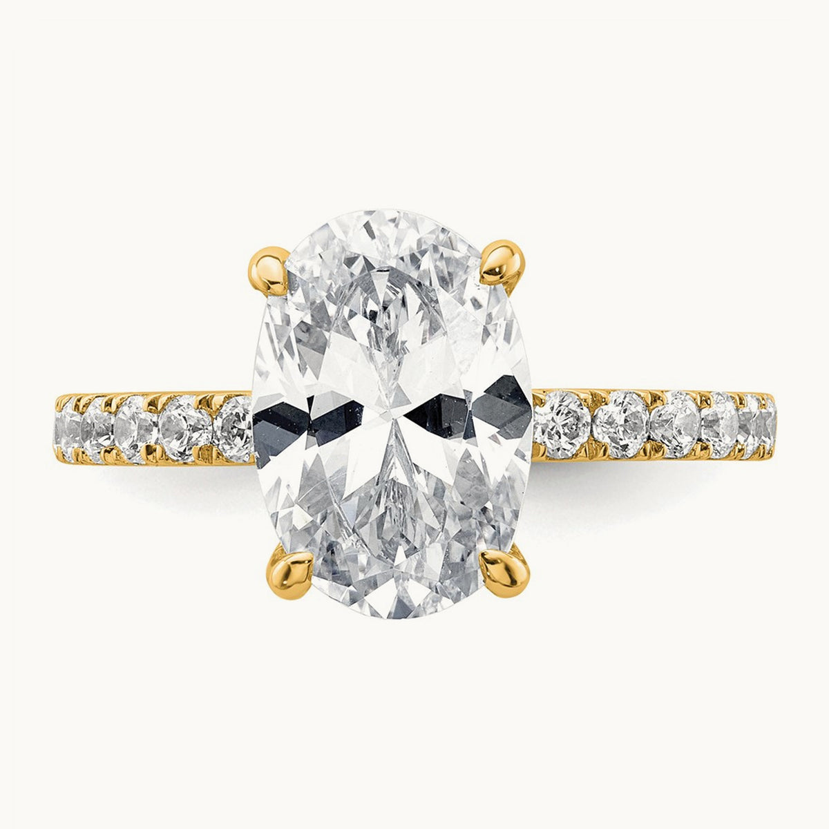 Oval Solitaire Engagement Ring, 1.25-4.50 ct tw Lab-Grown Diamond — 14K Yellow Gold, 7 (4)