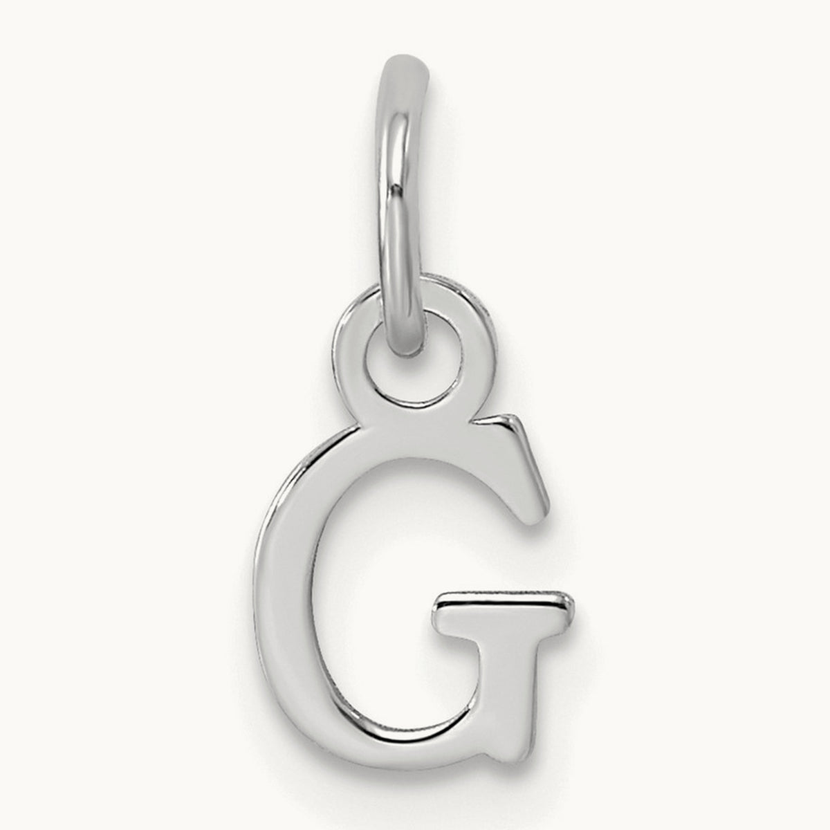 Cutout Letter G Initial Pendant, 14K White Gold