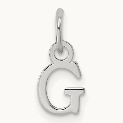 Cutout Letter G Initial Pendant, 14K White Gold