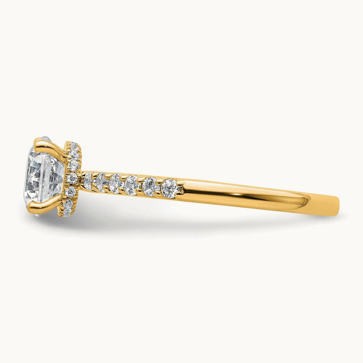 Round Engagement Ring, 1.25-2.75 ct tw Lab-Grown Diamond — 1 1/4 ct, 14K Yellow Gold
