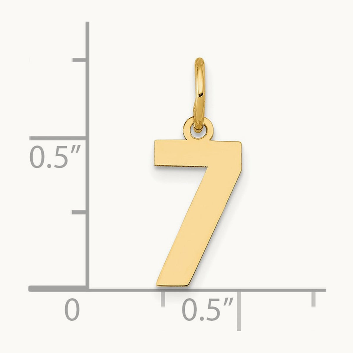 Small Polished Number 7 Charm, 14K