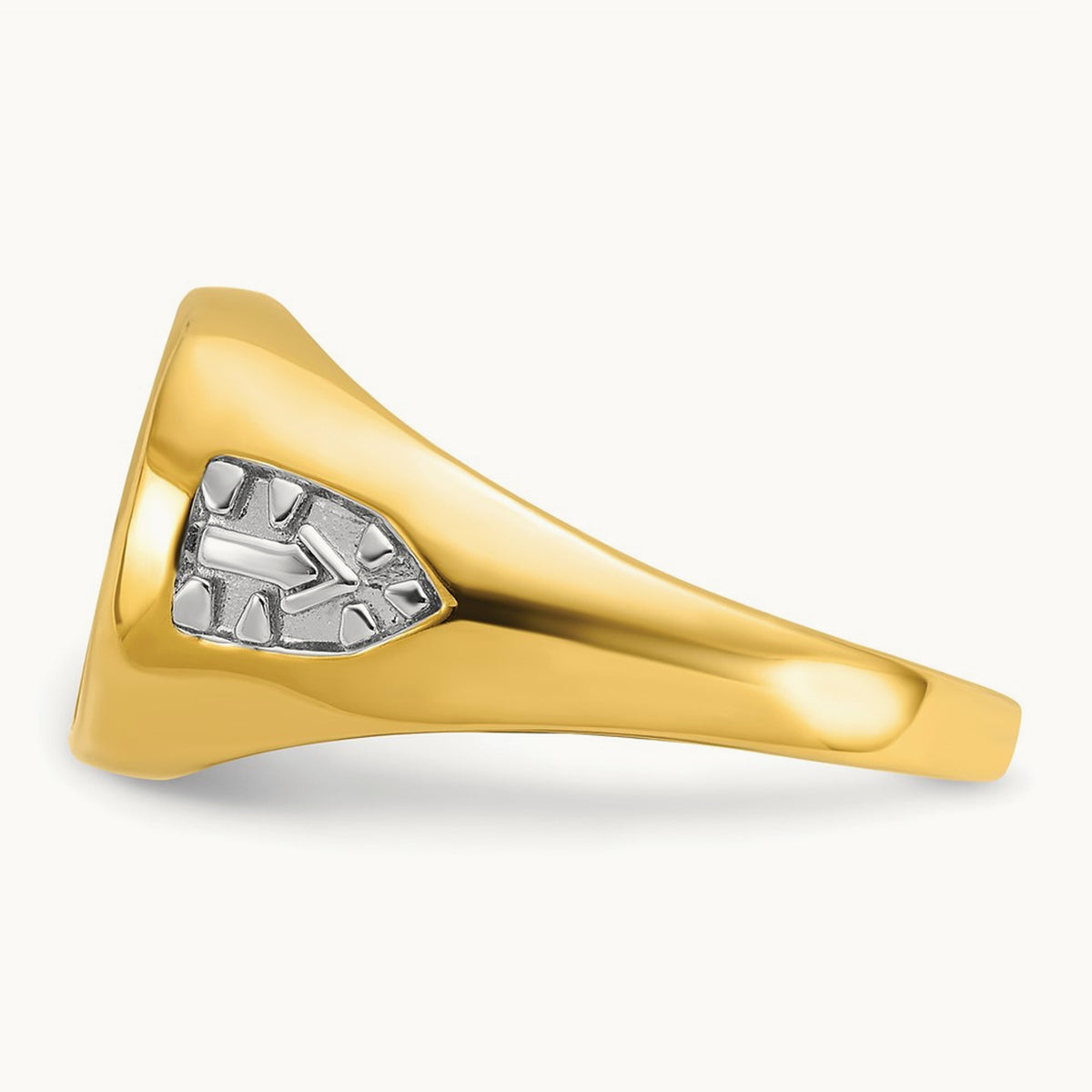 IBGoodman Men's w/ White RH & Cr. Sapphire Masonic Ring, 14K