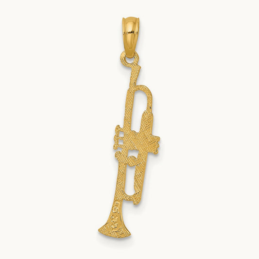 Polished Trumpet Charm, 14K