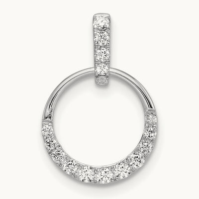 Circle Diamond Pendant — 14K White Gold