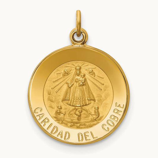 Caridad Del Cobre Medal Pendant, 14K