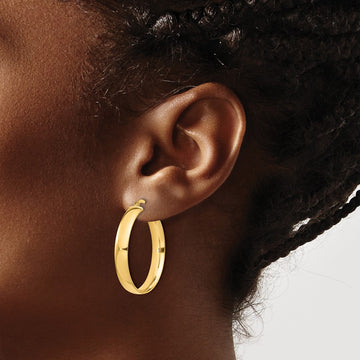 High Polished Hoop Earrings — 14K Yellow Gold