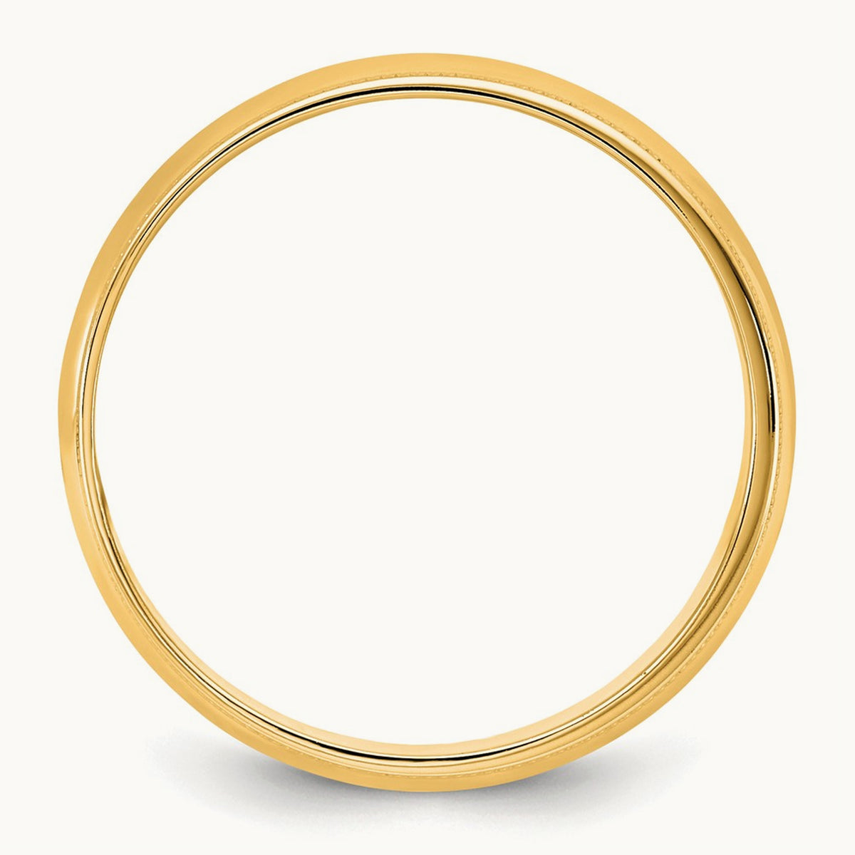 Lightweight Milgrain Half Round Band, 5.5mm, 10K Yellow Gold