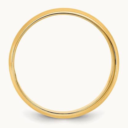 Lightweight Milgrain Half Round Band, 5.5mm, 10K Yellow Gold