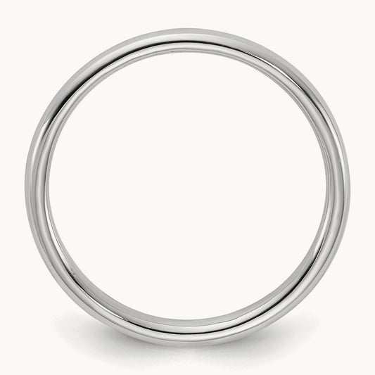 Rhodium-plated Half-Round Band — photo set