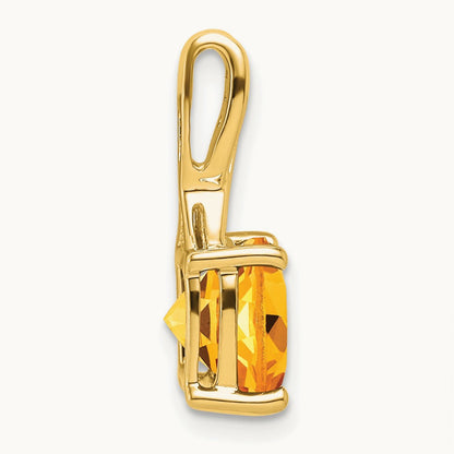 Cushion Citrine and Diamond Pendant — photo set