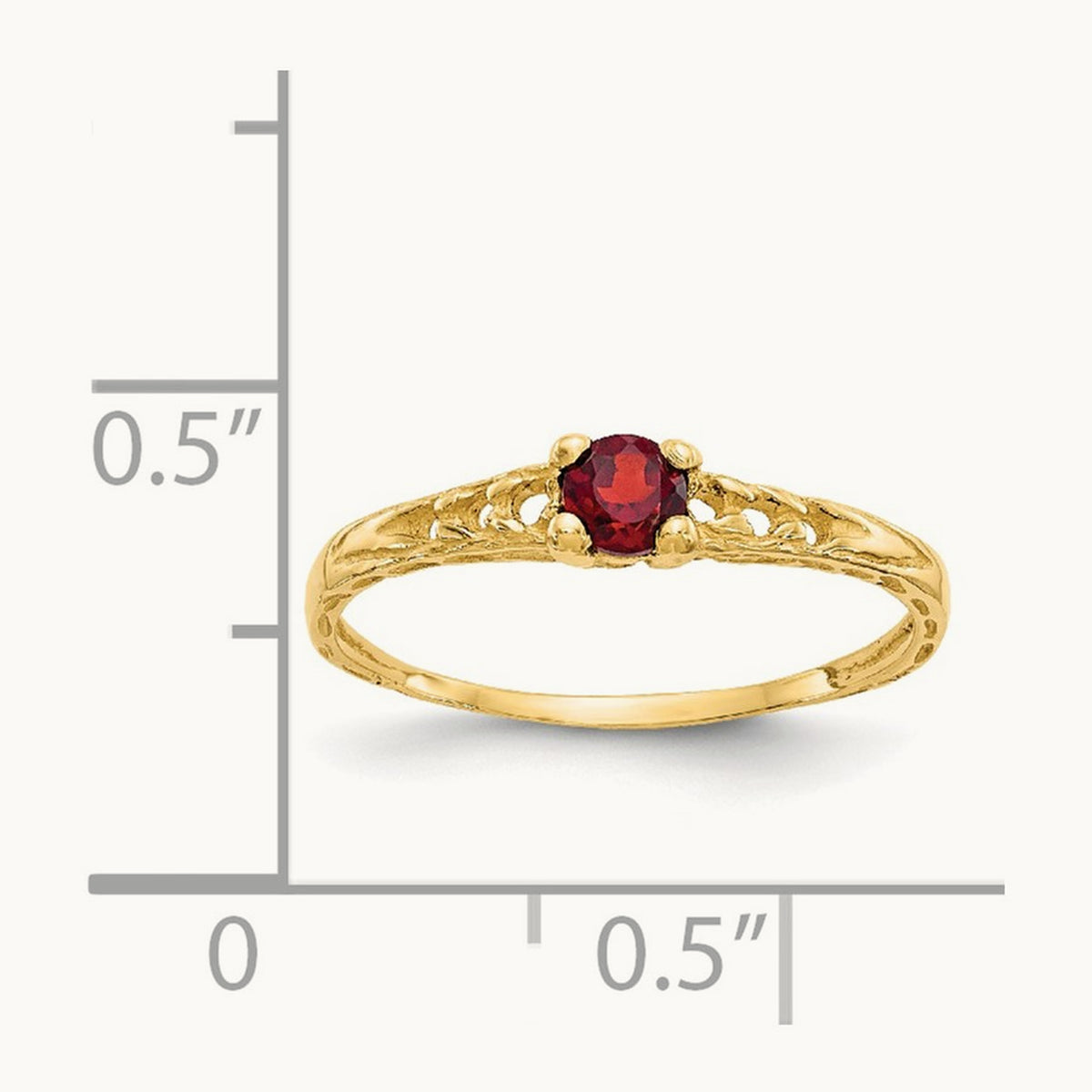 Madi K Garnet Birthstone Baby Ring, 3mm, 14K