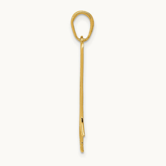Trombone Pendant, 14K