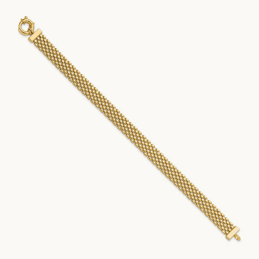 Polished Fancy Link Bracelet, 14K