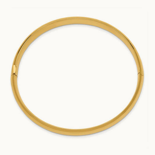 5/16 Oversize High Polished Hinged Bangle Bracelet, 14K