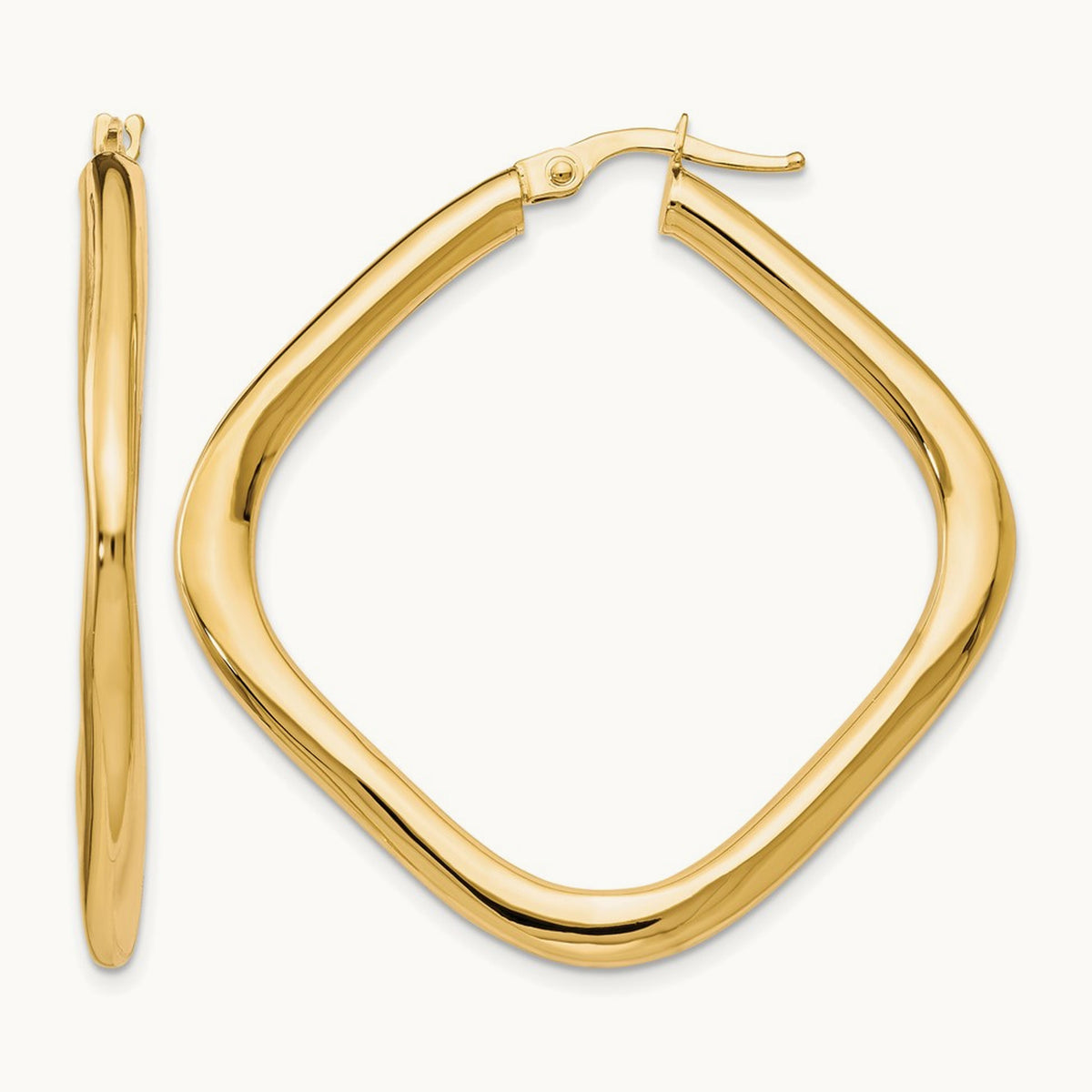 Polished Square Hoop Earrings — Leslie's — 10K Yellow Gold