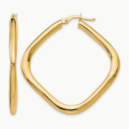 Polished Square Hoop Earrings — Leslie's — 10K Yellow Gold