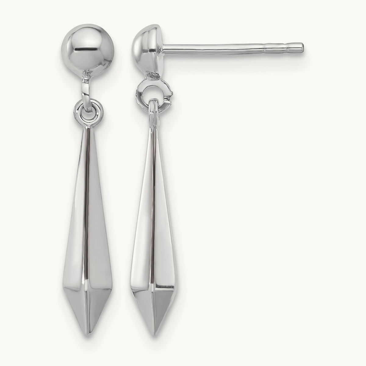 Polished Post Dangle Earrings, 10K White Gold — Leslie's