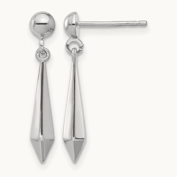 Polished Post Dangle Earrings, 10K White Gold — Leslie's