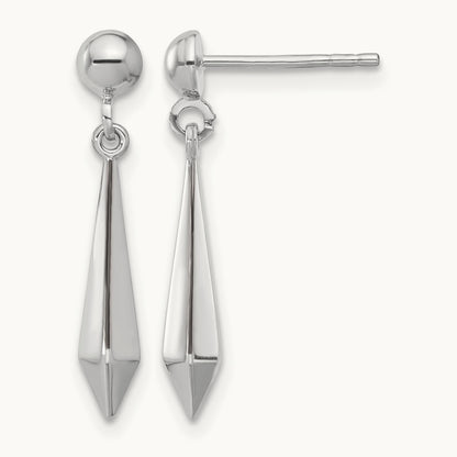Polished Post Dangle Earrings, 10K White Gold — Leslie's