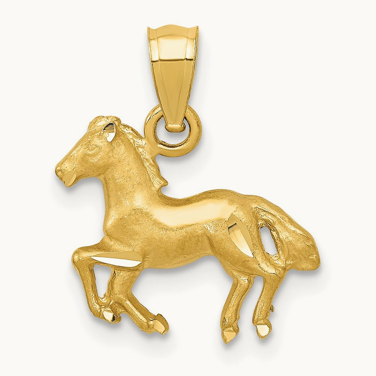 Diamond-cut Horse Pendant, 14K