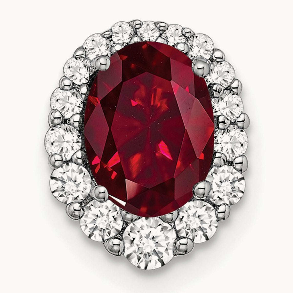 Created Ruby Chain Slide, 0.25 ct tw Lab-Grown Diamond